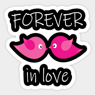 Forever In Love Birds Kissing Sticker